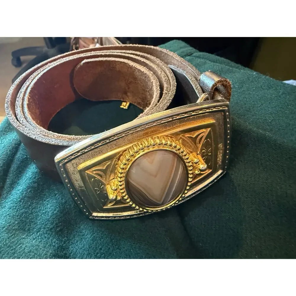 Levi’s belt 34 with a‎ silver gold stone buckle M